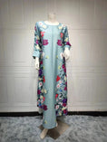 rhinestone print maxi dress | long sleeve positioning print robe | polyester chiffon muslim dress | energy saving