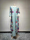 rhinestone print maxi dress | long sleeve positioning print robe | polyester chiffon muslim dress | energy saving