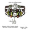 handmade beaded leather bracelet | genuine cow leather bracelet | adjustable punk bracelet | energy saving