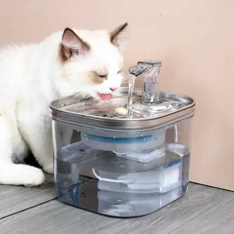 Pet Cat Dog Stainless Steel Automatic Circulation Water Dispenser Intelligent Fountain Pets Accessories Meifu Market