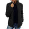 Fall Winter Warm Sweatshirt Stand Collar Solid Color Top Sweater Women's Casual Fashion Long Sleeve Zipper Bubble Velvet Coat Tops Meifu Market