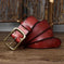 vintage distressed leather belt | brass buckle belt for men | genuine cowhide leather belt | energy saving