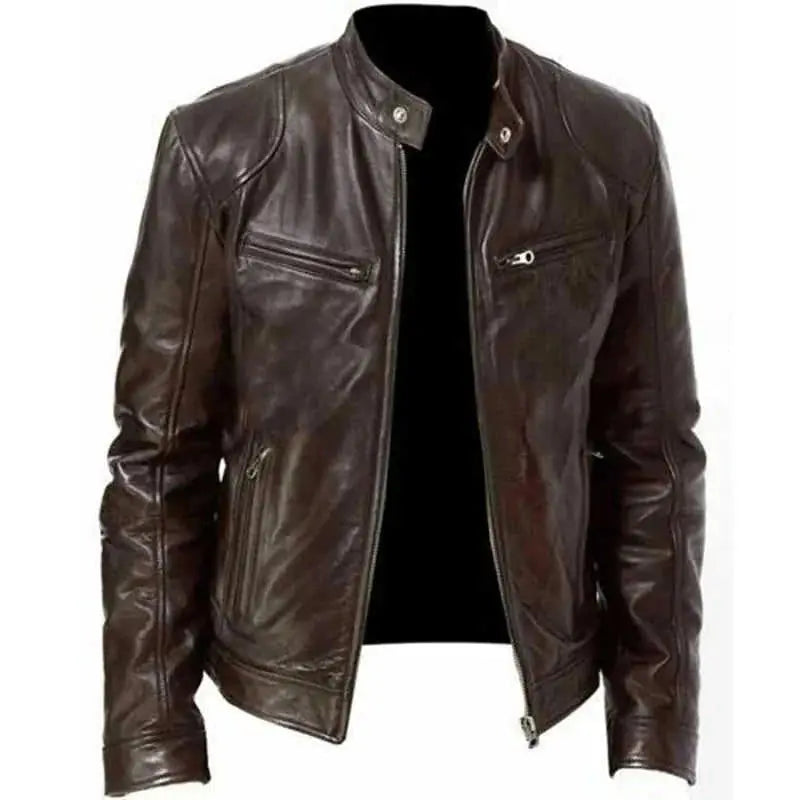 genuine pu leather jacket | slim fit leather coat | waterproof faux leather jacket | ultrasonic cleaning