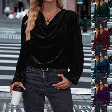 Women's Pile Collar Long Sleeve Top Meifu Market