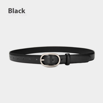 Women's Winter Jeans Strap Pant Belt Decoration Thin Belt Cowhide Black South Korea Simple meifu market