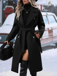 double-breasted trench coat women | long wool blend coat | belted winter jacket | energy saving