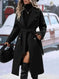 double-breasted trench coat women | long wool blend coat | belted winter jacket | energy saving