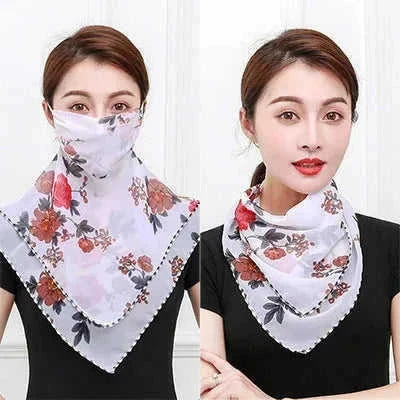 silk neck scarf with upf protection | lightweight sun protection scarf | versatile travel neck gaiter | ultrasonic cleaning