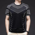 ice silk fabric t-shirt | quick drying athletic shirt | mens elastic training top | energy saving