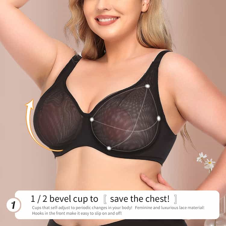 Women's Sexy Ultra-thin See-through Plus Size Underwear Bra 