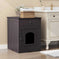 Wooden Pet House Cat Litter Box Enclosure With Drawer & Side Table Meifu Market