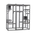 oversized cat cage grey | large cat enclosure with platforms | multi-level cat playpen | ultrasonic cleaning