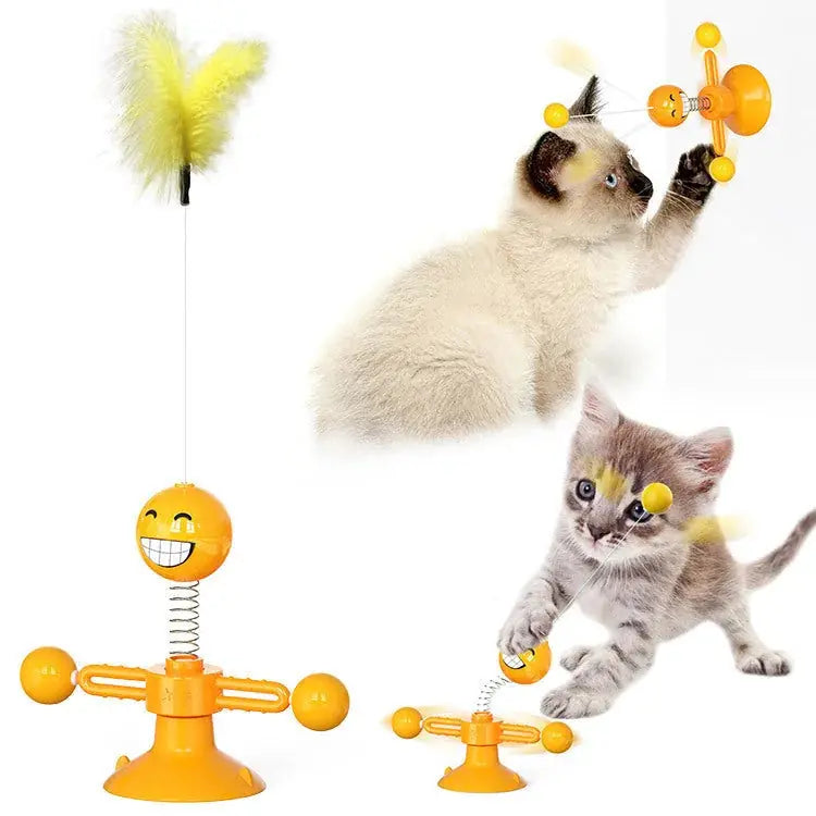rotating cat toy | multi-function scratching post | interactive pet toy | energy saving