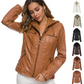 Fashion Detachable Hooded Jacket With Pockets Casual Solid Color Zipper Long Sleeve Leather Coat Autumn Winter Women's Clothing Meifu Market