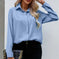 Solid Color Casual Loose Long Sleeve Shirt Dark Button Chiffon Shirt Meifu Market