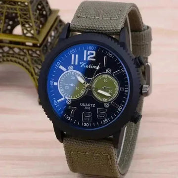 Men’s Canvas Strap Casual Watch – Lightweight Quartz Wristwatch, 68g, 6 Colors