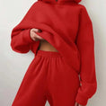 fleece-lined hoodie set | oversized hoodie and sweatpants set | loungewear two-piece outfit | energy saving