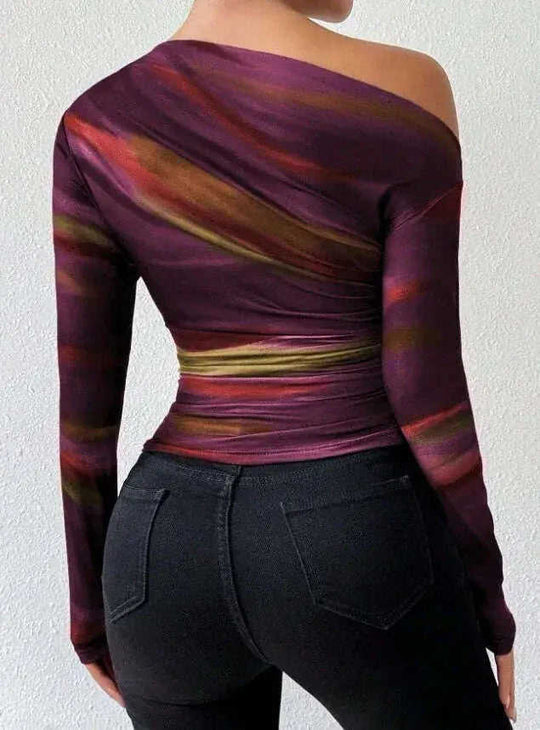 Print Long Sleeve T-Shirt Graphic Tees Women Tops Meifu Market