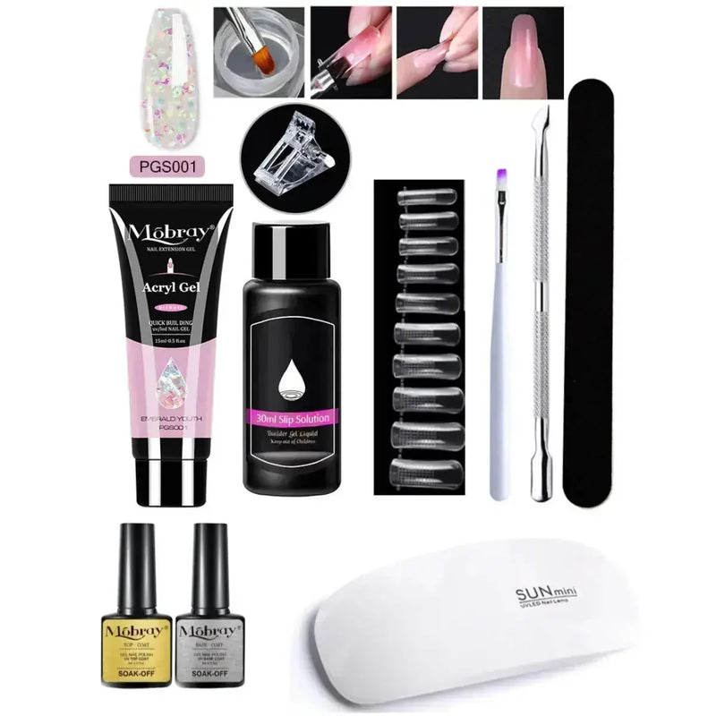 crystal nail extension kit | professional nail art set | acrylic nail forms set | energy saving