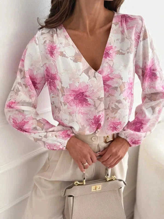 lightweight cotton fabric | breathable long-sleeve shirt | versatile v-neck top | energy saving