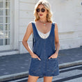 denim overall dress with pockets | mid-length summer dress | womens sling dress | ultrasonic cleaning
