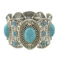 elastic turquoise bracelet | adjustable boho bangle | vintage tribal jewelry | energy saving