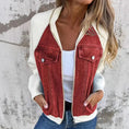 Women's Denim Patchwork Zip-Up Jacket - Stand Collar Casual Coat Fall Winter Meifu Market