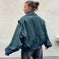 Loose Fashion Lapel Zip-up Jacket Cool Long Sleeve Zipper Closure Moto Biker Leather Jacket Womens Clothing Meifu Market