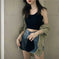 slim fit crop vest | ribbed fabric construction | stretchy cotton blend | energy saving