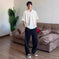 Wheat Ear Jacquard Polo — Men's Relaxed Knit Summer Shirt