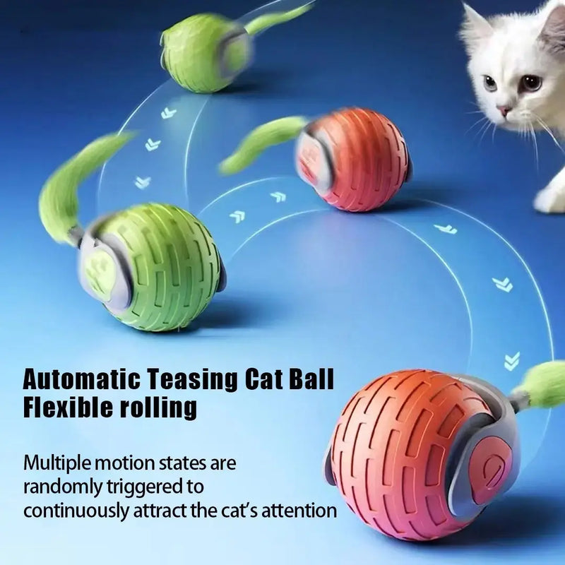 New Interactive Cat Toys Ball Auto Electric Rolling Ball Toys For Cat Kitty Pets Smart Automatic Teaser USB Rechargeable Cat Toy Pet Products Meifu Market