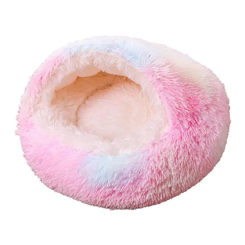 Deep Sleep Half-pack Semi-enclosed Dual-use Plush Round Pet Bed Meifu Market