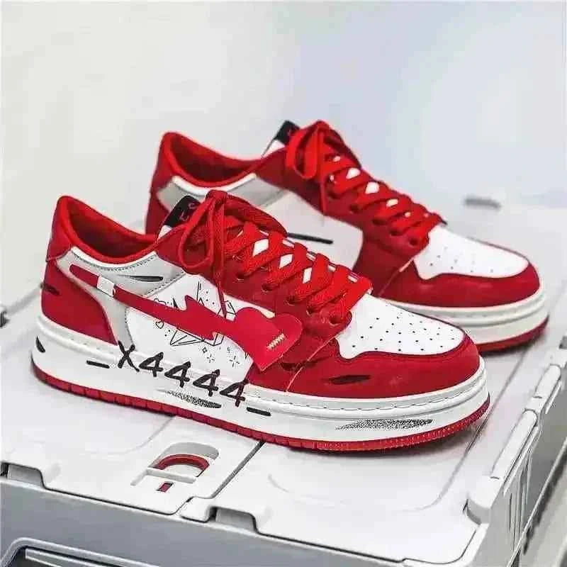 Men's Distressed Graffiti High-Top Skateboard Shoes | Urban Street Sneakers