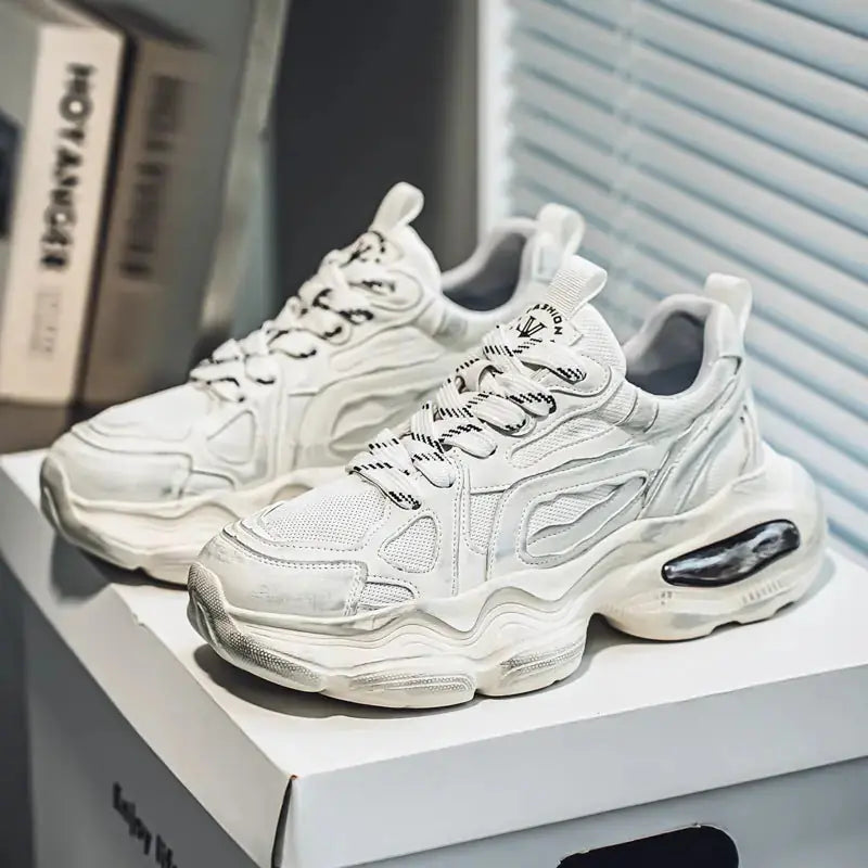 Personalized Brush Color Mesh Casual Height Increasing Men's Sneaker Meifu Market