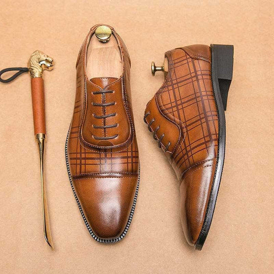 Square Toe Men's Breathable Business British Style Niche Leather Shoes Meifu Market