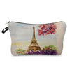 Eiffel Tower Printed Women's Cosmetic Bag | Zipper Female Makeup Bag 