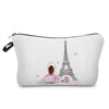 Eiffel Tower Printed Women's Cosmetic Bag | Zipper Female Makeup Bag 