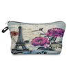 Eiffel Tower Printed Women's Cosmetic Bag | Zipper Female Makeup Bag 