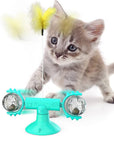 Cat Rotating Windmill Multi-Function Toys Itch Scratching Device Teeth Shining Toy 