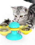 Cat Rotating Windmill Multi-Function Toys Itch Scratching Device Teeth Shining Toy 