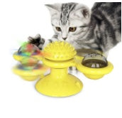 Cat Rotating Windmill Multi-Function Toys Itch Scratching Device Teeth Shining Toy 