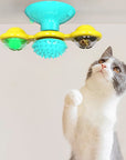 Cat Rotating Windmill Multi-Function Toys Itch Scratching Device Teeth Shining Toy 