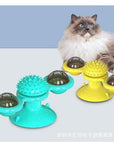 Cat Rotating Windmill Multi-Function Toys Itch Scratching Device Teeth Shining Toy 