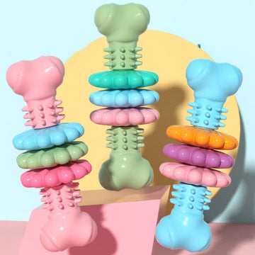 Dog Chew Toy Dog Bone Type  Dogs Teeth Cleaning Toys Indestructible TPR Bone Chewing Bite Resistant Teething Toys  Pet Products 