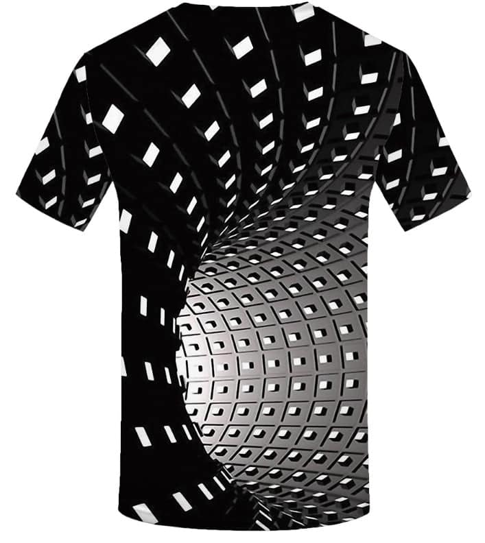 Geometric pattern t-shirt men 3D round neck casual 