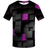 Geometric pattern t-shirt men 3D round neck casual 