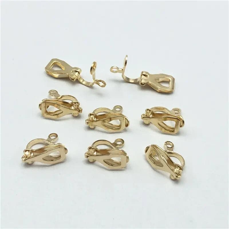 -pierced metal ear clip DIY earrings