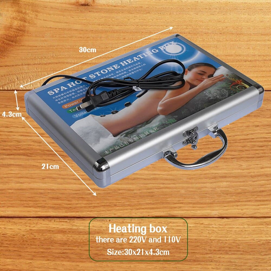 Tontin Hot Stone Massage Set Heater Box Relieve Stress Back Pain 