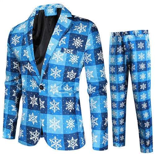 christmas suit jacket + pants stylish male blazer coat