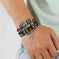 Newbutterfly Retro Leather Bracelet European American Cross-border Hot Ethnic Style Multi-layer Cat's Eye Peace Stainless Steel Meifu Market